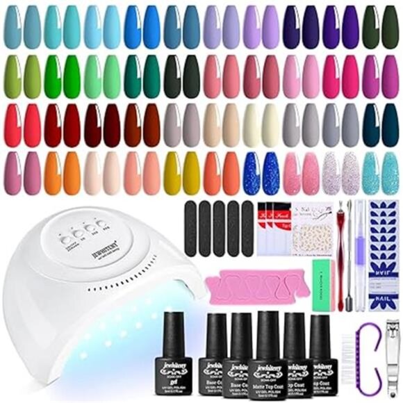 45PCS Gel Nail Polish Kit with U V Light 120W LED Nail Lamp 40 Colors - Picture 8 of 8